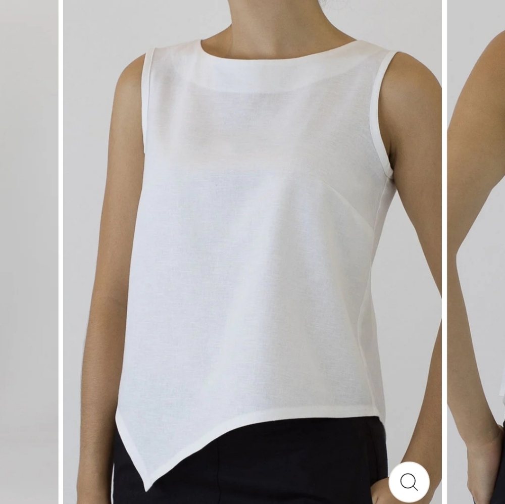 Sandra Viden V Top Sleeveless White Size 4